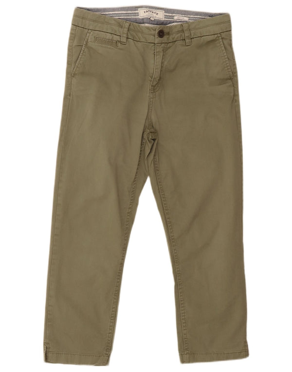 Fat Face Dame Slim Capri Bukser UK 12 Medium W30 L23 Grøn Bomuld