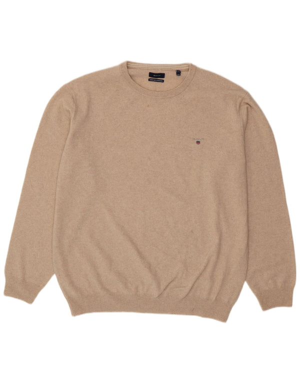 GANT Herre sweater med rund hals 4XL beige uld