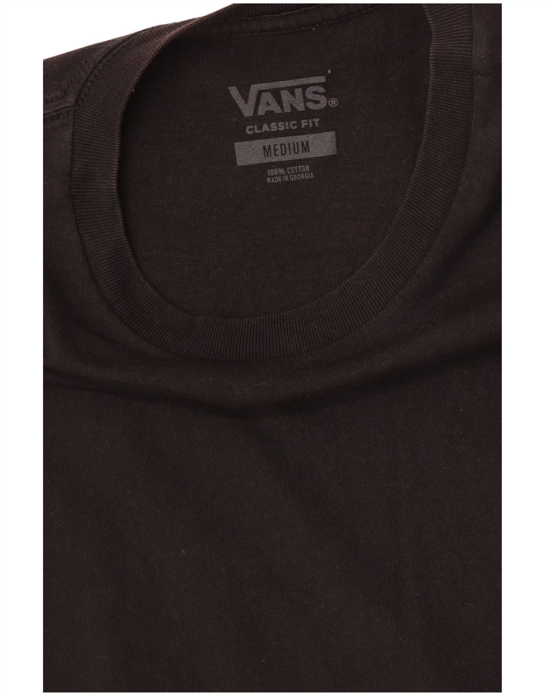 VANS Herre Classic Fit T-Shirt Top Medium Sort Bomuld