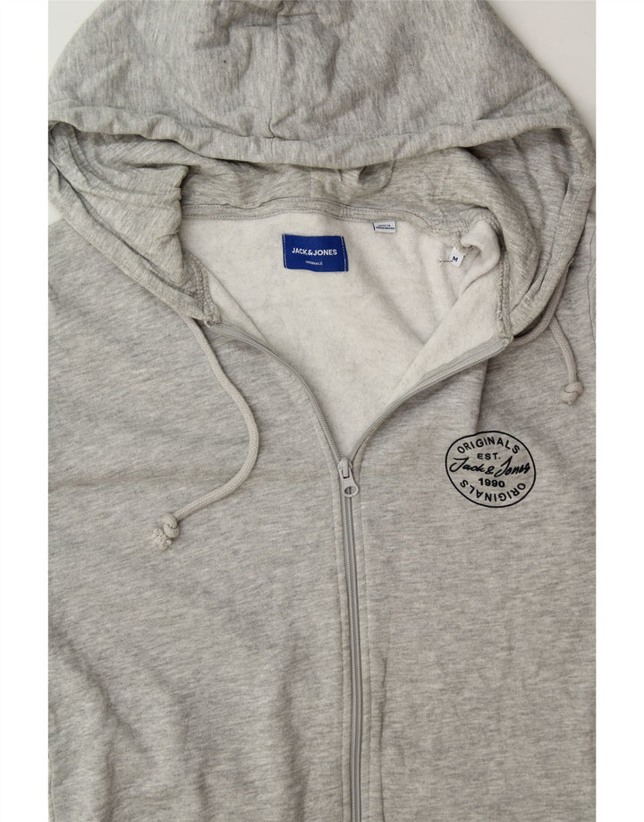 JACK & JONES Mens Zip Hoodie Sweater Medium Grey Cotton Vintage Jack & Jones and Second-Hand Jack & Jones from Messina Hembry 