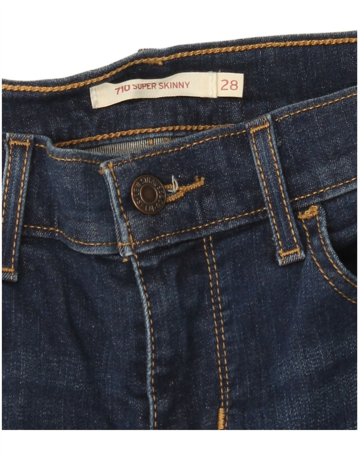 LEVI'S Dame 710 Super Skinny Jeans W28 L30 Marineblå