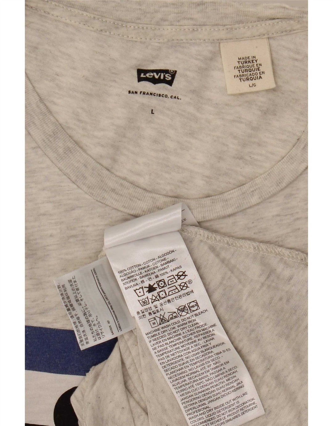 Levi's Herre grafisk T-shirt Top Stor grå bomuld