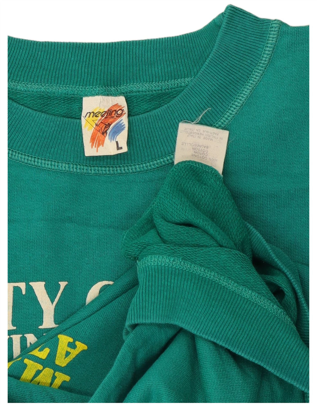 Møde Herre Grafisk Sweatshirt Jumper Stor turkis bomuld