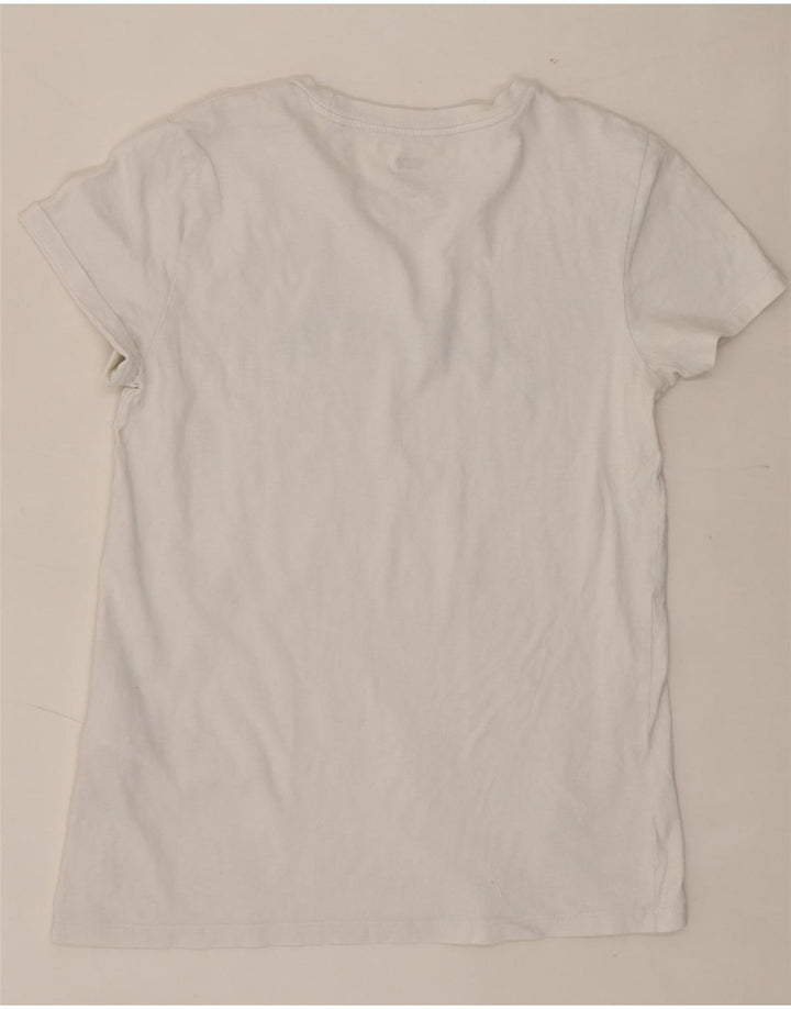 LEVI'S Womens Graphic T-Shirt Top UK 10 Small White Cotton Vintage Levi's and Second-Hand Levi's from Messina Hembry 