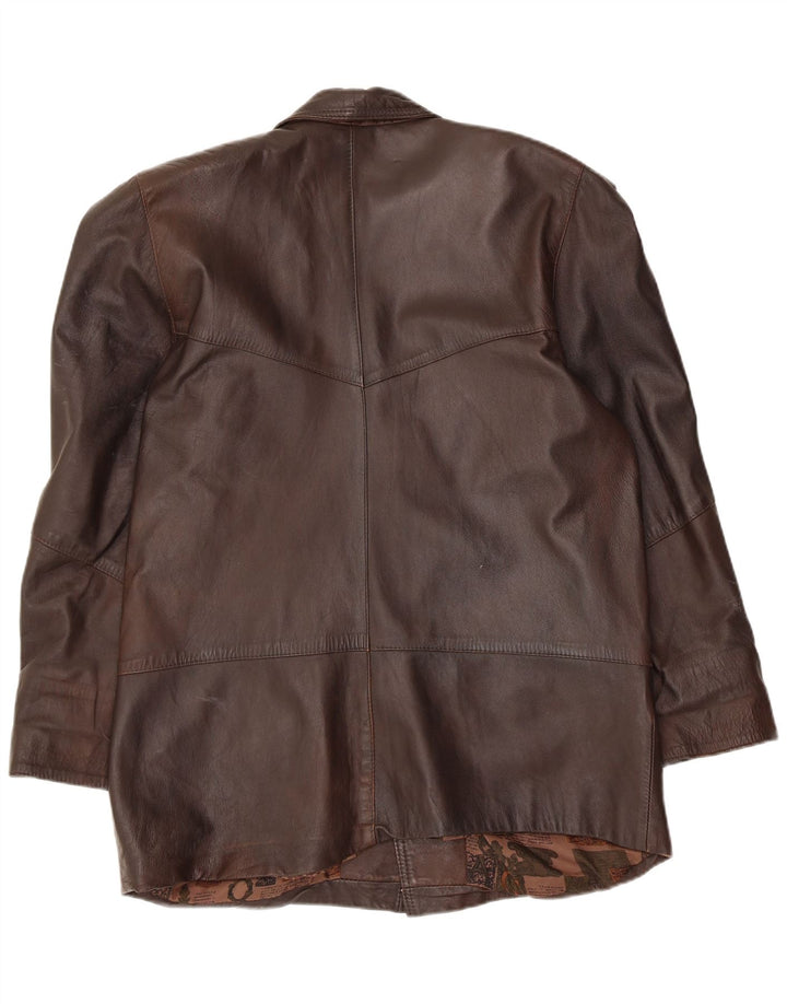Vintage læderjakke til kvinder IT 42 medium brunt læder