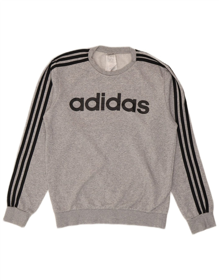 Adidas grafisk sweatshirt til mænd, lille grå bomuld