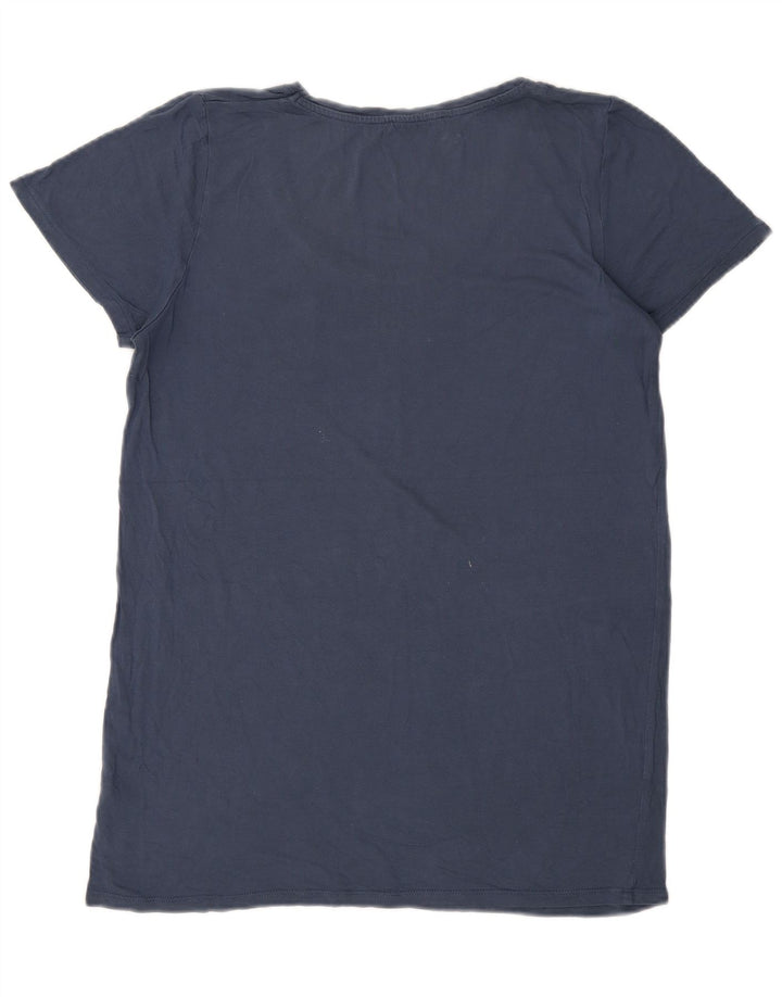 Oasis Dame T-Shirt Top UK 14 Medium Blue Viscose
