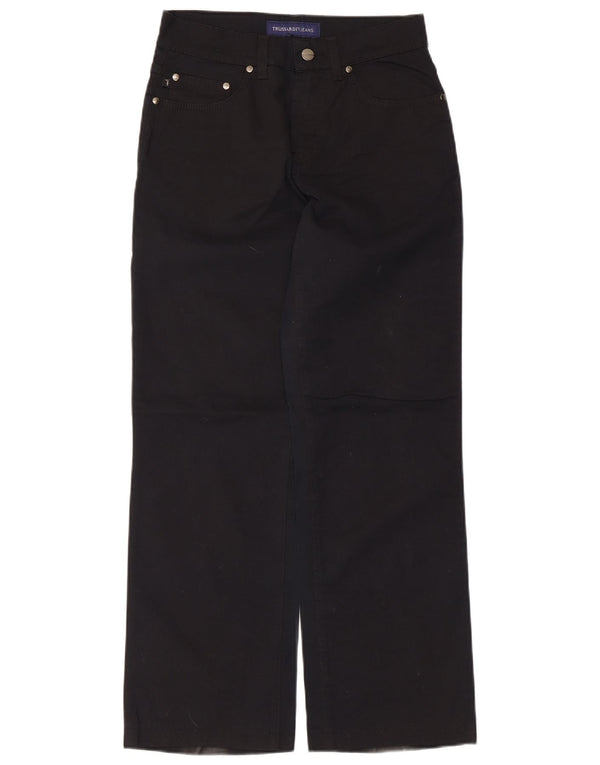 Trussardi Lige Casual Bukser til kvinder IT 44 Medium W28 L28 Sort Bomuld