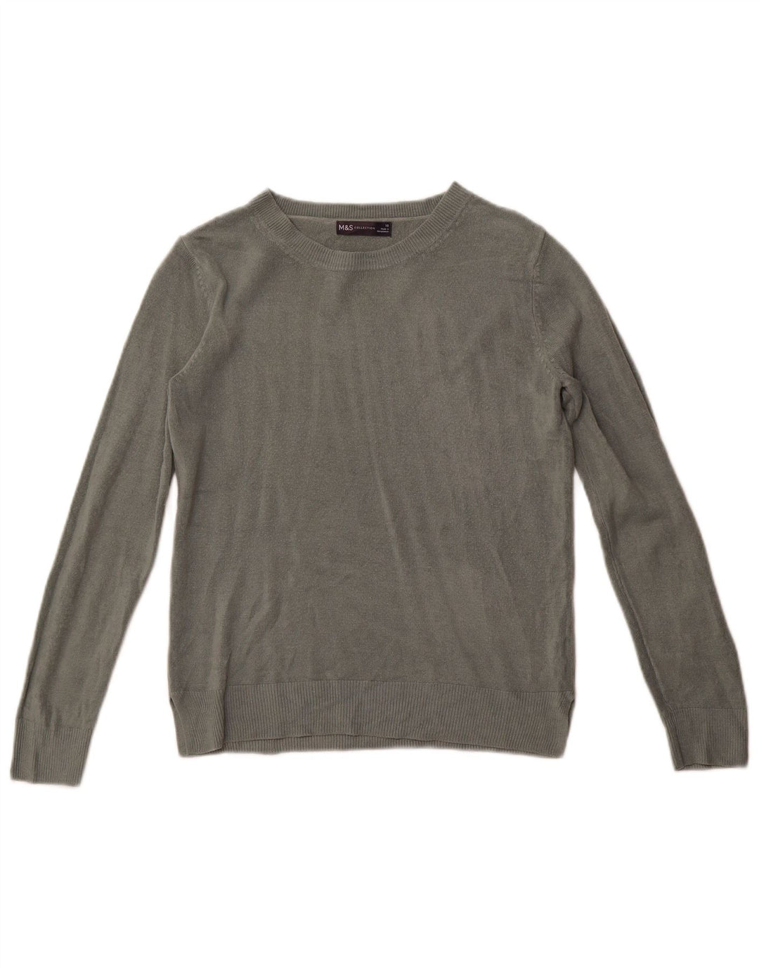 Marks & Spencer Dame Boat Neck Jumper Sweater UK 10 Small Khaki