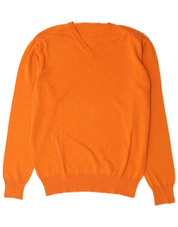 Zara Herre V-hals sweater Stor Orange Bomuld