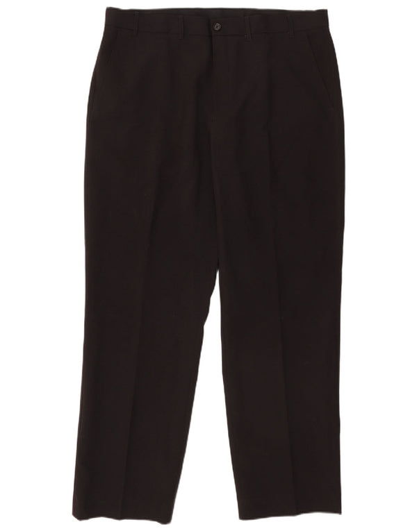 Marks & Spencer Straight Chino-bukser til mænd W38 L31 Sort polyester