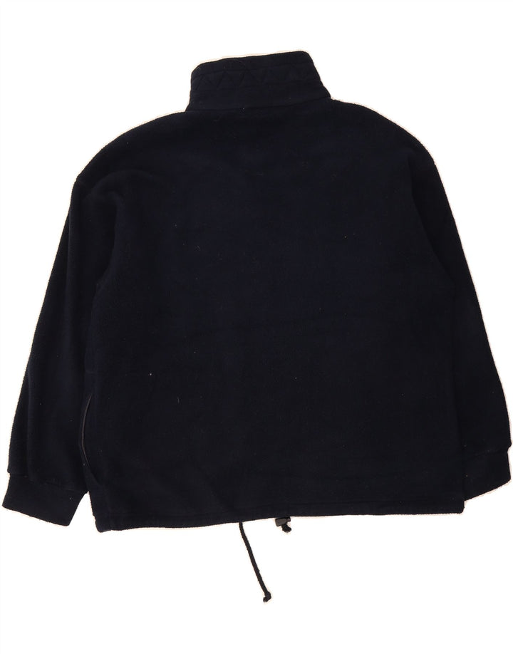 MARKS & SPENCER Mens Fleece Jacket UK 42 XL Navy Blue Polyester Vintage Marks & Spencer and Second-Hand Marks & Spencer from Messina Hembry 
