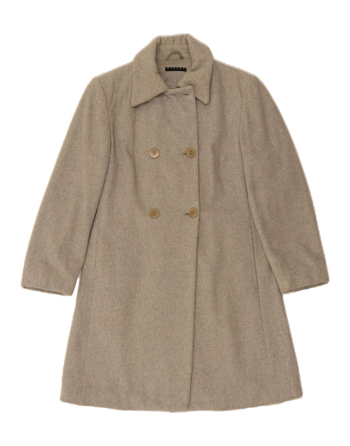 SISLEY Womens Double Breasted Coat IT 42 Medium Grey Wool Vintage Sisley and Second-Hand Sisley from Messina Hembry 