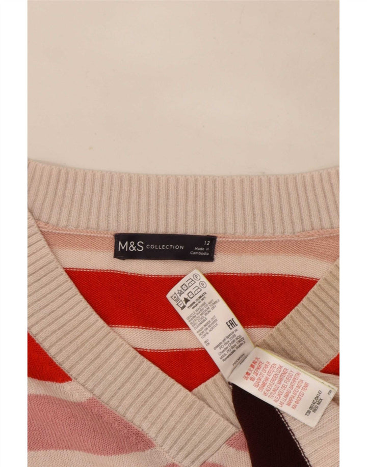 Marks & Spencer Dame V-hals sweater UK 12 Medium Flerfarvet