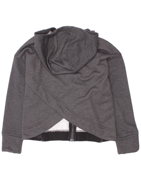 Nike piger Dri Fit hættetrøje med lynlås 8-9 år Small Grey Colourblock