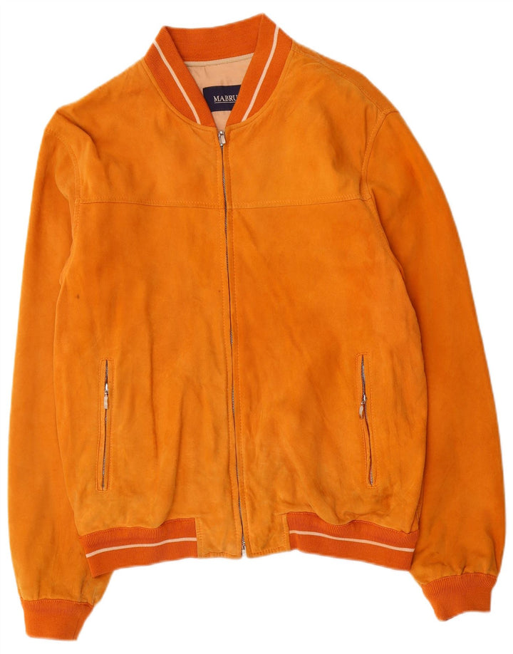 Mabrun Herre Ruskind Bomber Jacket IT 50 Large Orange Læder