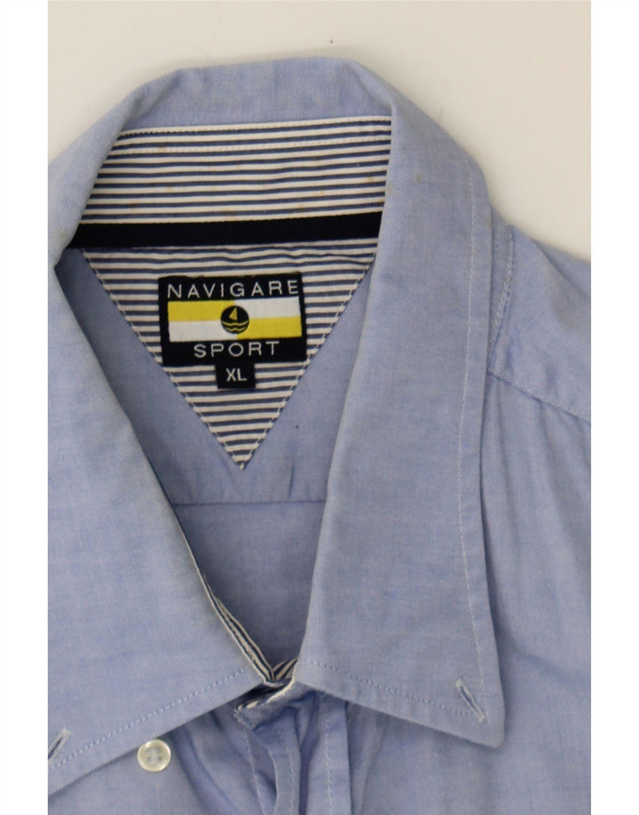 NAVIGARE Mens Shirt XL Blue Cotton Vintage Navigare and Second-Hand Navigare from Messina Hembry 