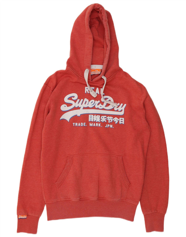 SUPERDRY Mens Graphic Hoodie Jumper Small Red Cotton