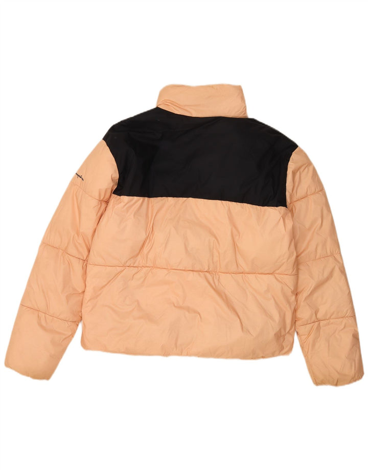 Champion Dame grafisk polstret jakke UK 14 Medium Orange Colourblock