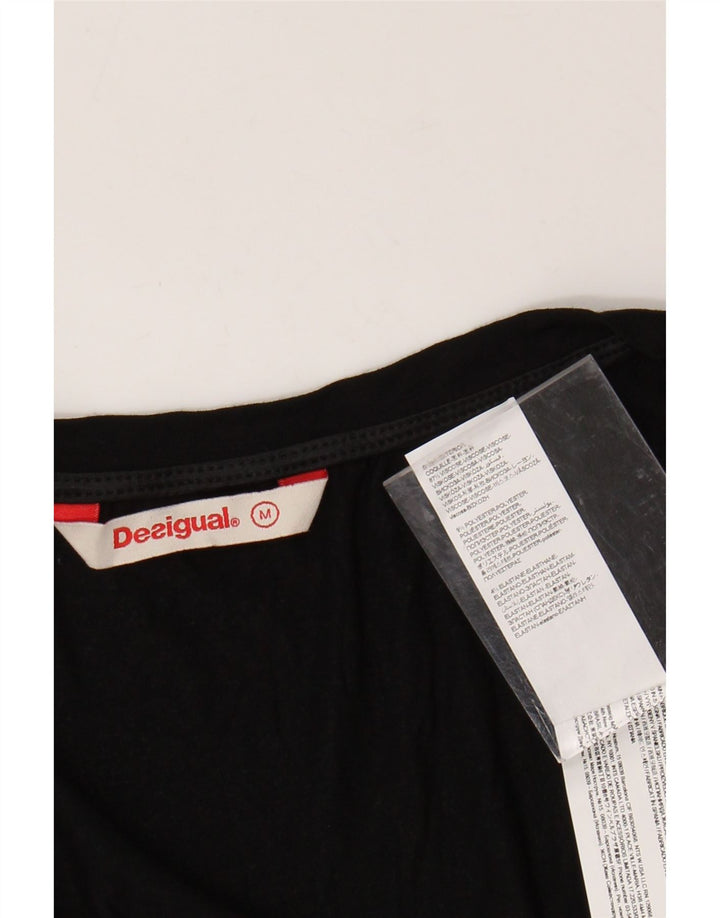 DESIGUAL Dame grafisk ærmeløs bluse Top UK 12 Medium Black Floral
