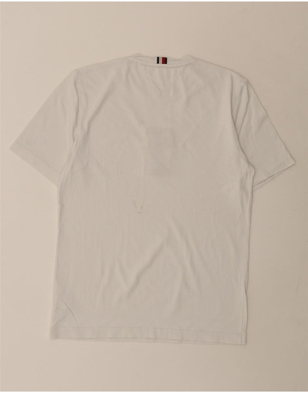 TOMMY HILFIGER Herre grafisk T-shirt Top Medium hvid bomuld