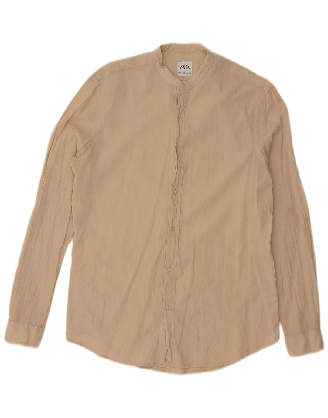 ZARA Herreskjorte Medium Beige Bomuld