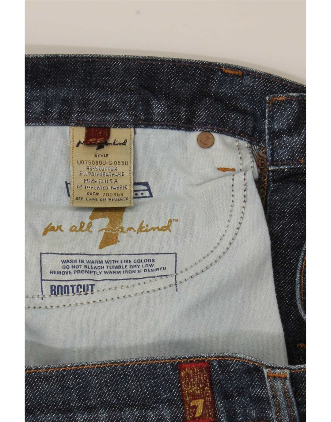 7 For All Mankind Dame Bootcut Jeans W29 L32 Blå Bomuld