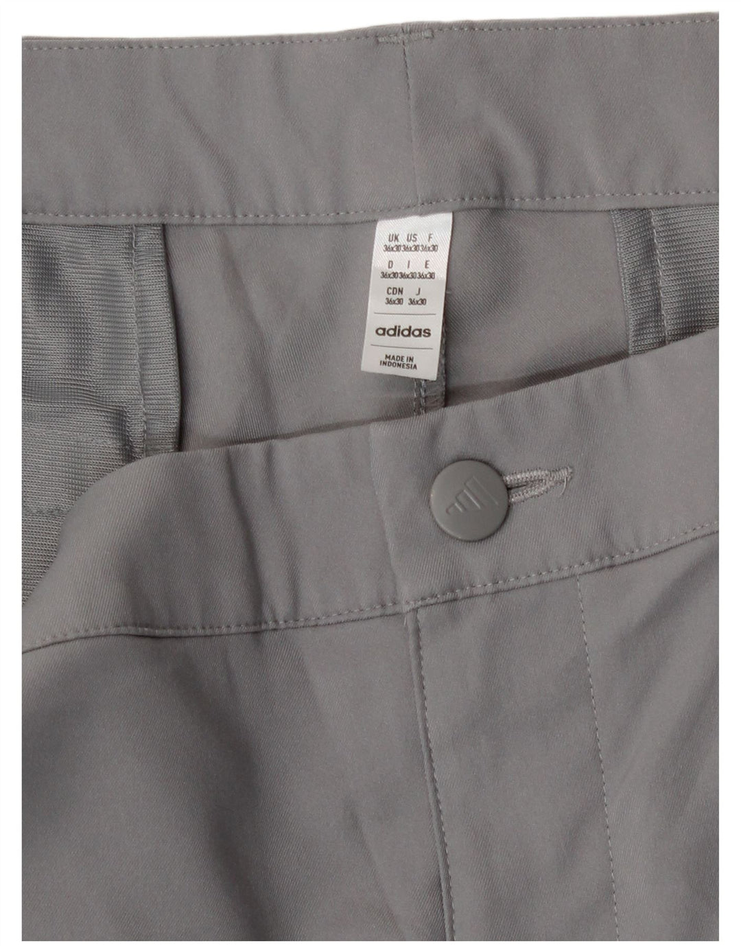Adidas Herre Slim Chino Bukser W36 L30 Grå Polyester