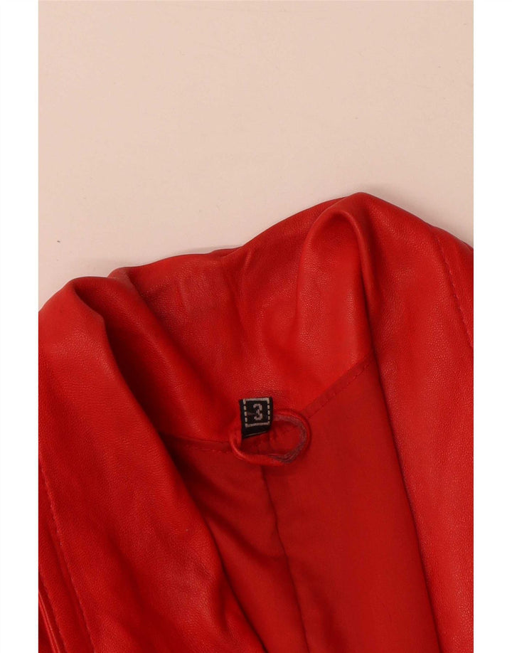 Vintage dameoversize læderfrakke UK 18 XL Rød