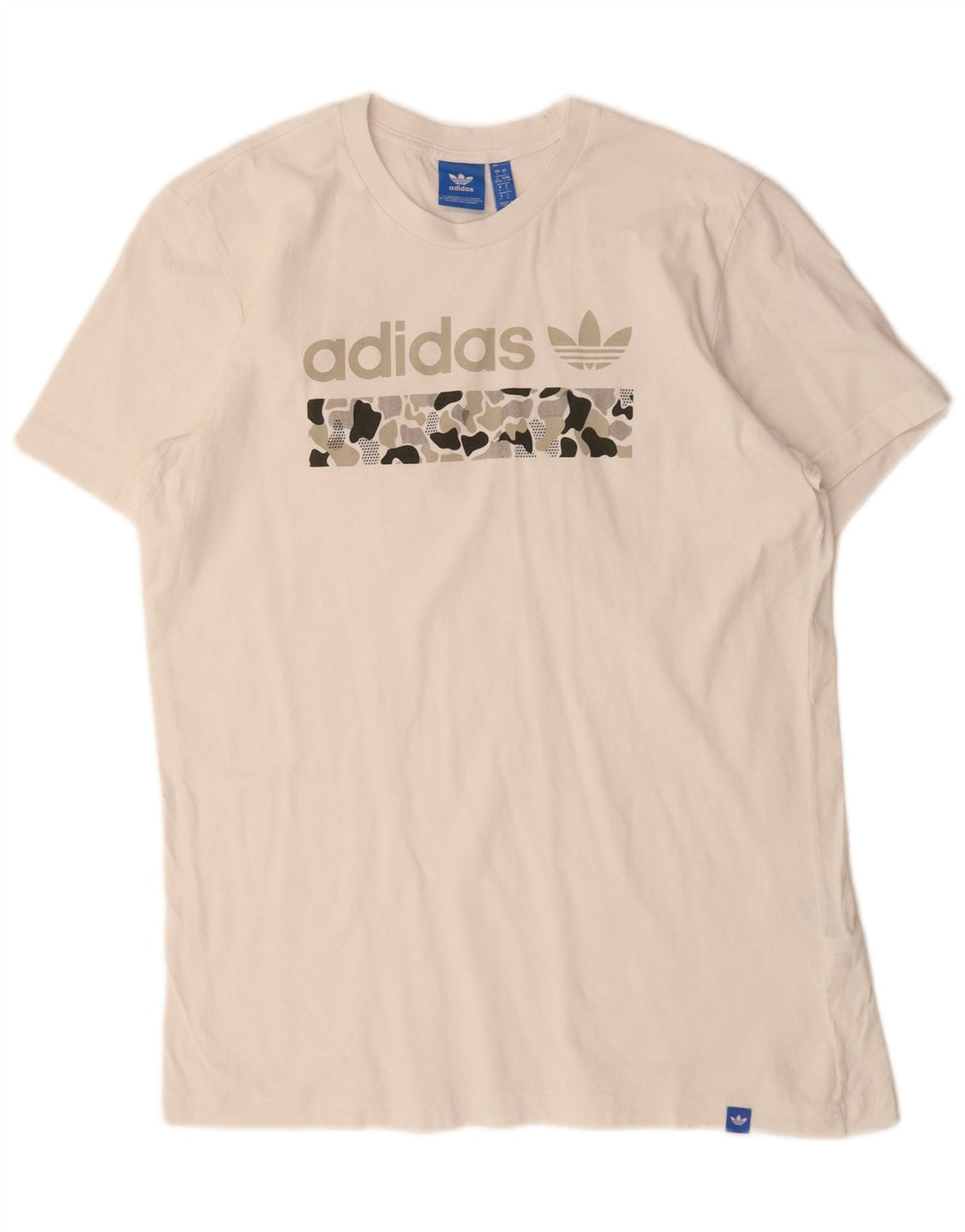 Adidas Grafisk T-shirt top til mænd, stor hvid bomuld