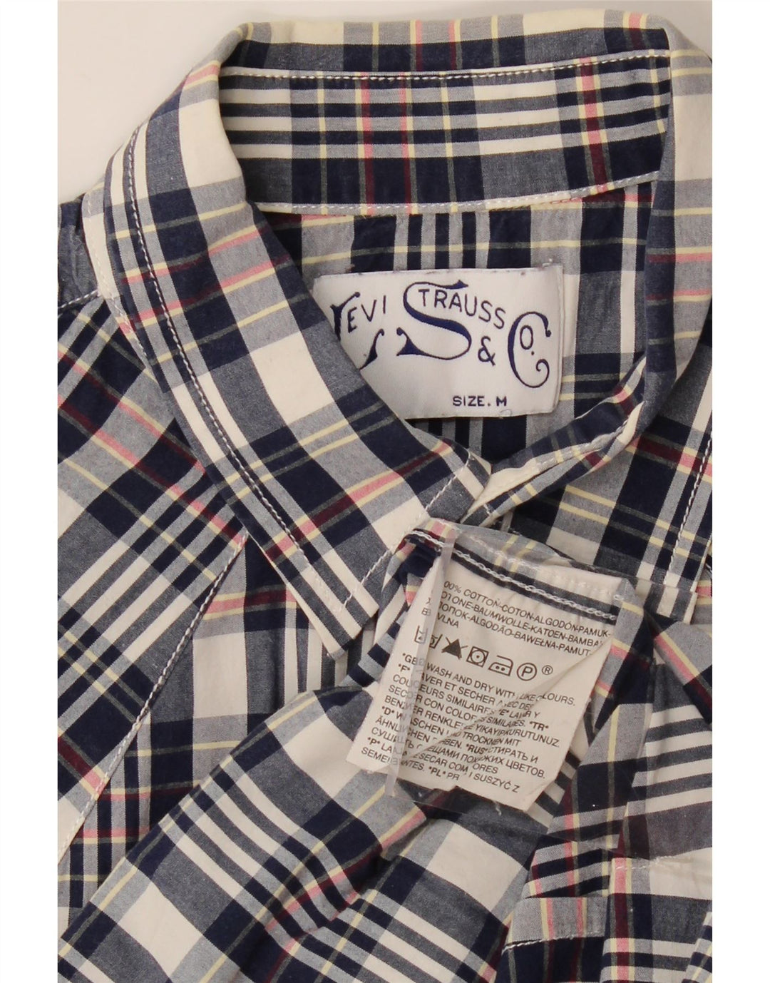 LEVI'S herreskjorte medium marineblå ternet bomuld