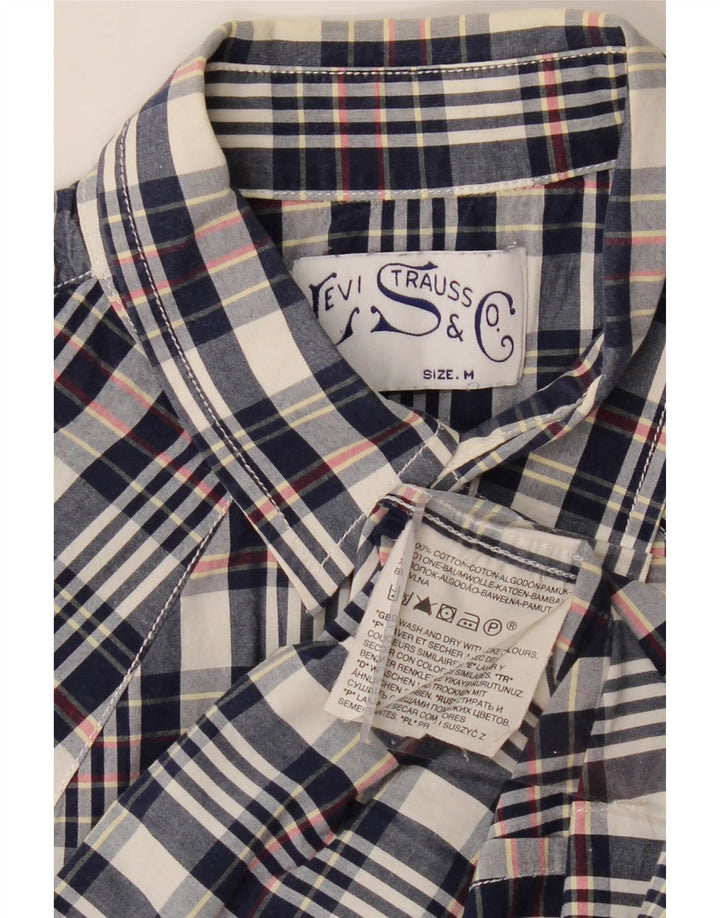 LEVI'S herreskjorte medium marineblå ternet bomuld