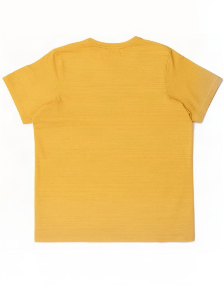 Nike Herre Dri Fit Standard T-Shirt Top Lille Gul Polyester