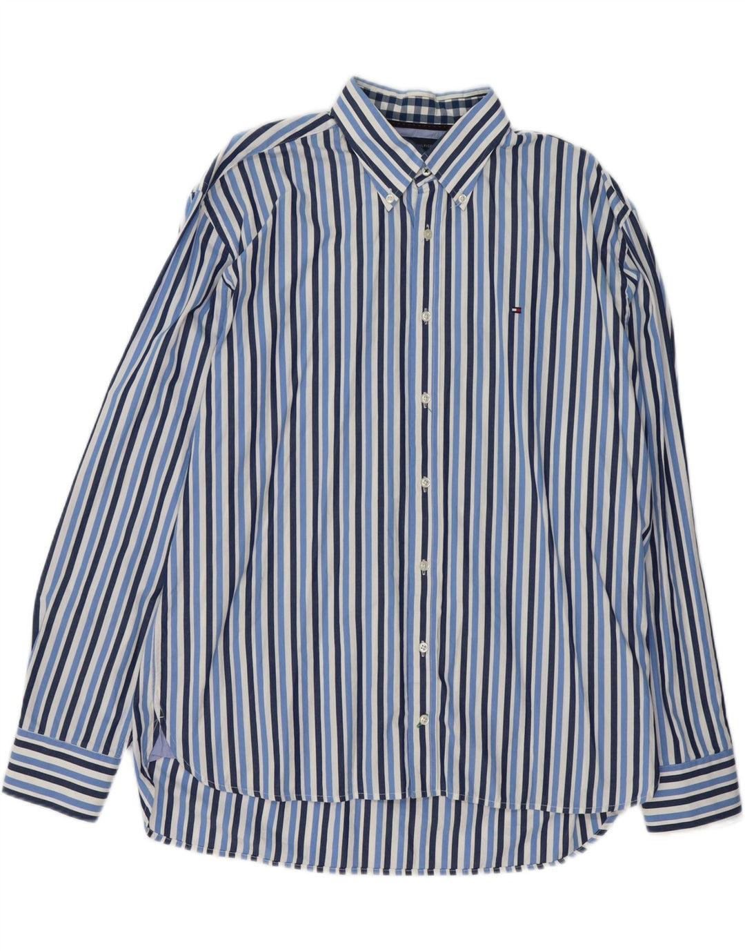 TOMMY HILFIGER Herreskjorte XL Blåstribet bomuld