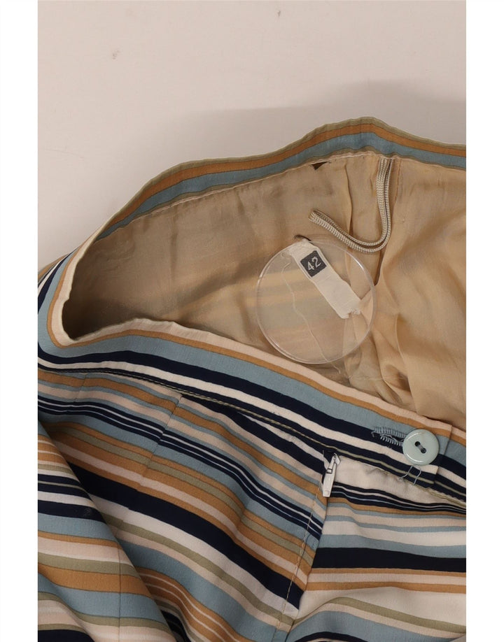 Vintage plisseret nederdel til kvinder IT 42 Medium W26 Flerfarvet stribet