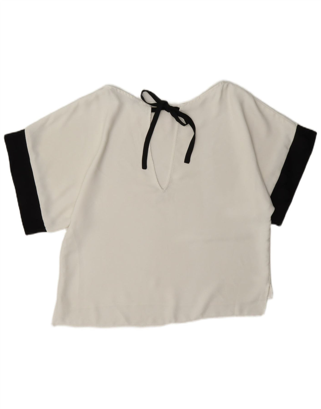 Zara Dame Oversized Bluse Top UK 6 XS White Colourblock