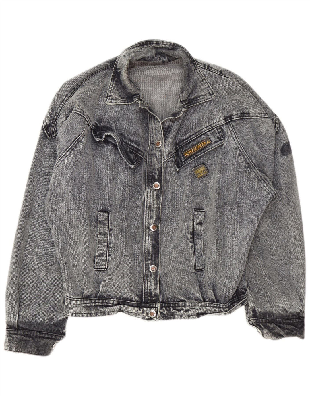 VINTAGE Dame Oversized denimjakke UK 16 Large Grå