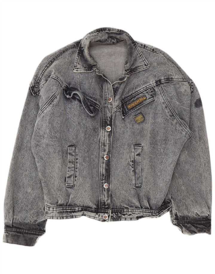 VINTAGE Dame Oversized denimjakke UK 16 Large Grå