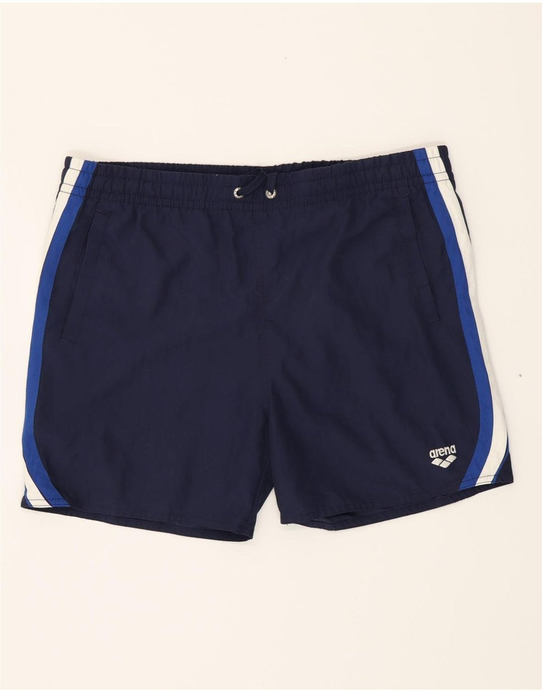 ARENA Mens Sport Shorts Medium  Navy Blue Polyester Vintage Arena and Second-Hand Arena from Messina Hembry 