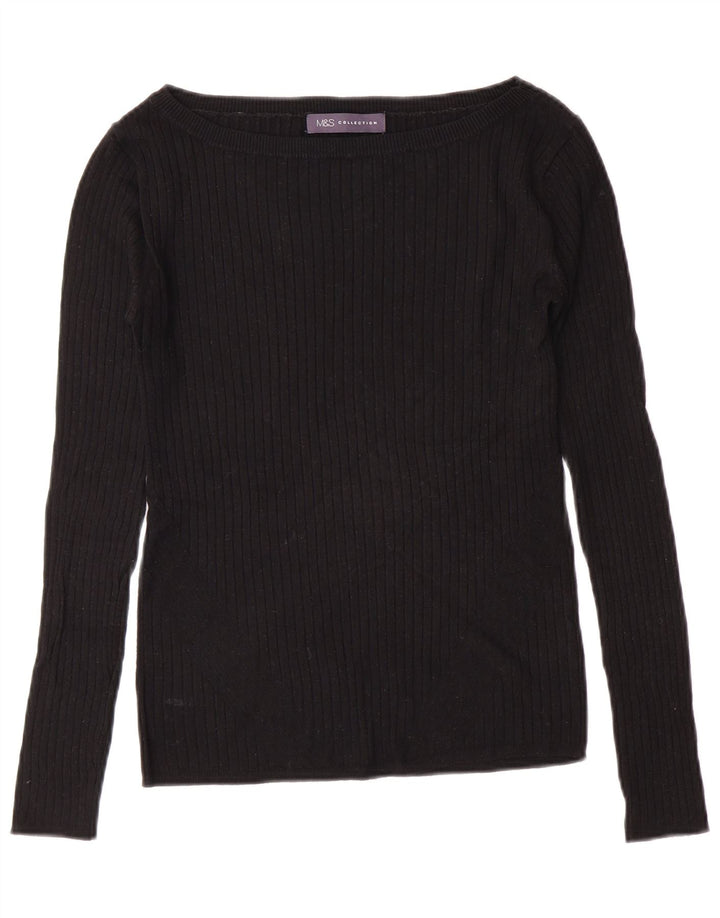 MARKS & SPENCER Dame Boat Neck sweater UK 6 XS Sort
