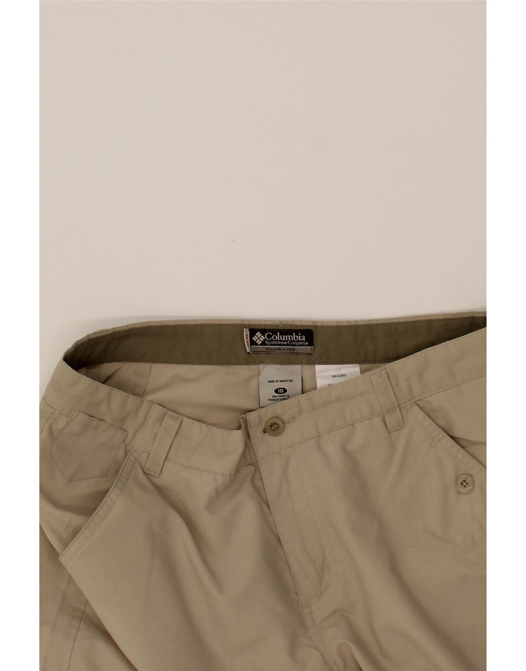 COLUMBIA Womens Chino Shorts US 10 Large W32 Beige Polyester Vintage Columbia and Second-Hand Columbia from Messina Hembry 