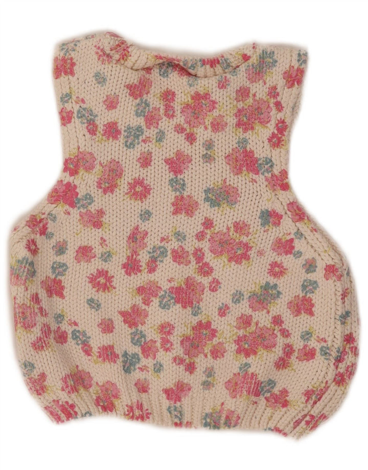 Zara Womens Crop Vest Tank Top UK 12 Medium White Floral Polyester