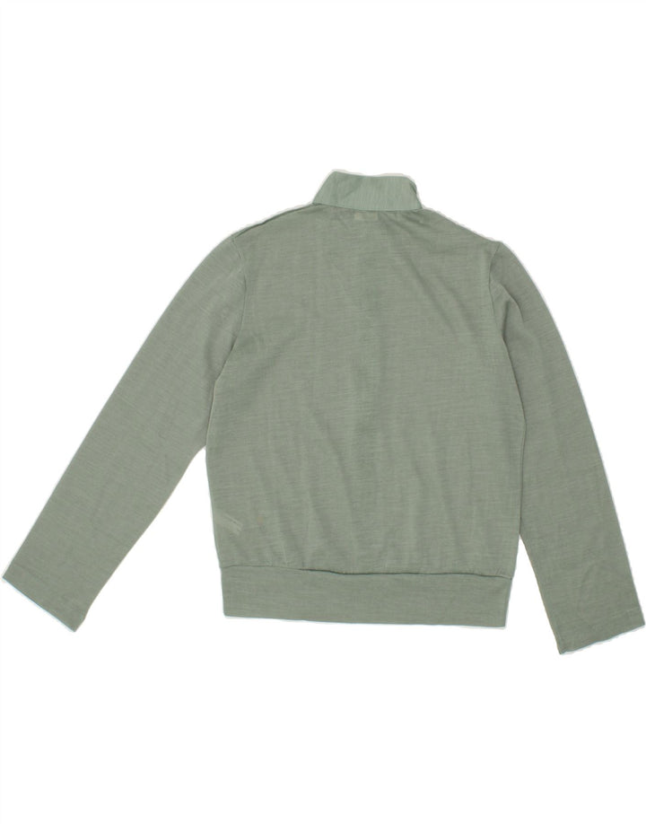 INES Womens Zip Neck Top Long Sleeve IT 44 Medium Green Acrylic Vintage Ines and Second-Hand Ines from Messina Hembry 