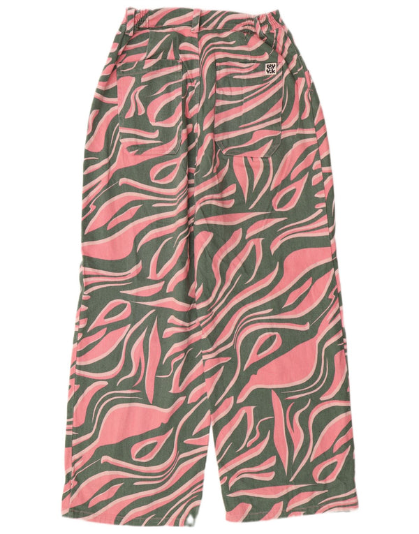Lucy & Yak kvinders højtaljede løse jeans W28 L29 Pink dyreprint bomuld