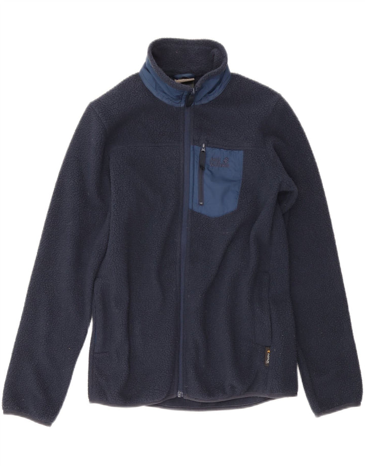 JACK WOLFSKIN Fleecejakke til drenge 13-14 år Navy Blue Colourblock