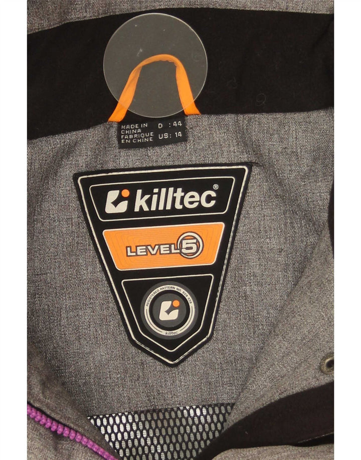Killtec Dame Hooded Windbreaker Jacket IT 44 Medium Grey Colourblock