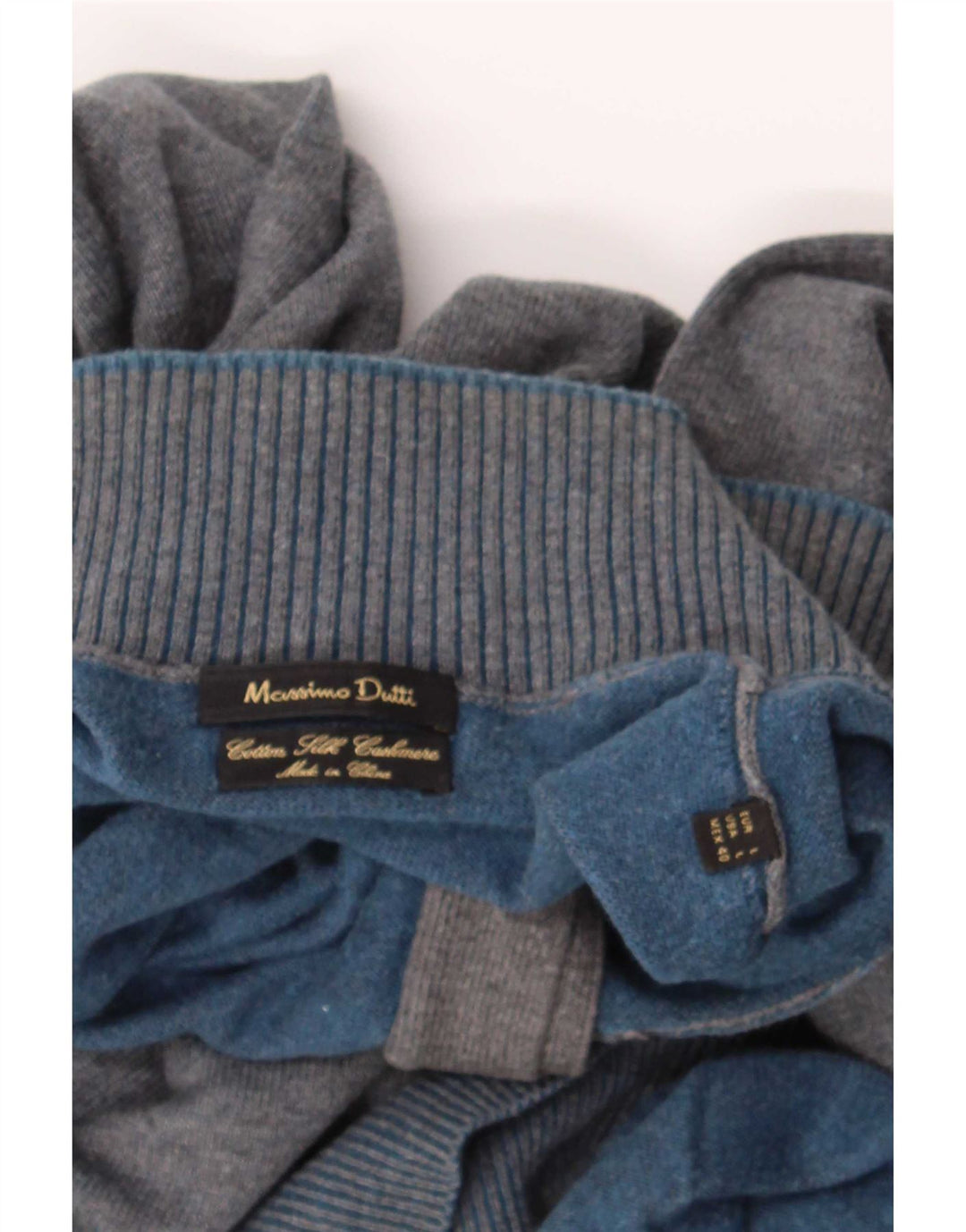 Massimo Dutti Herre Button Neck Jumper Sweater Stor Grå Bomuld