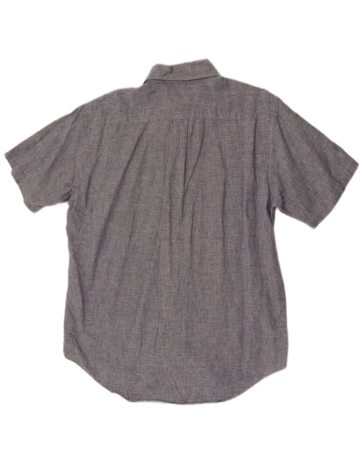 Brooks Brothers Kortærmet Herreskjorte Medium Blue Houndstooth