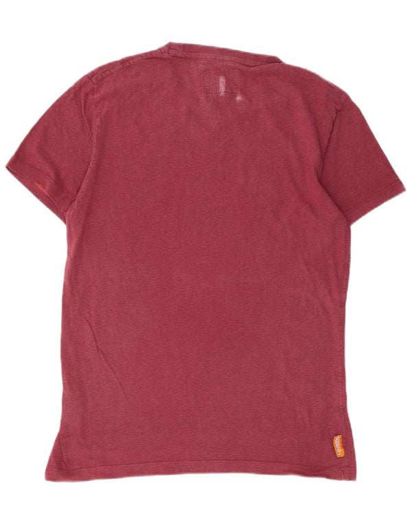 SUPERDRY Herre T-Shirt Top Medium Bourgogne Bomuld
