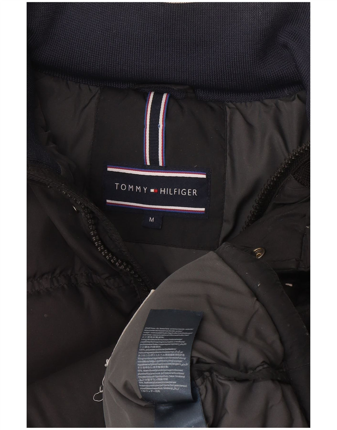 Tommy Hilfiger Herre hættepolstret jakke UK 38 Medium Grå Bomuld